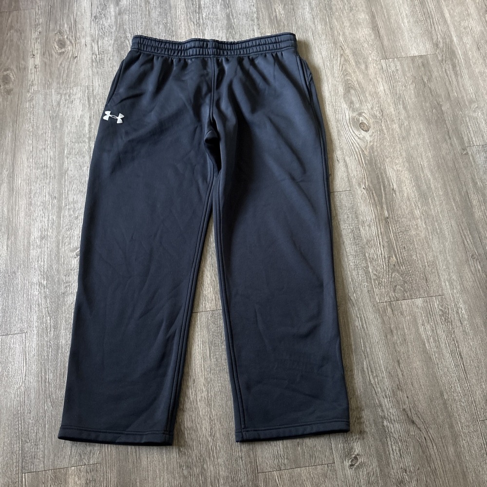 Under Armour Mens XL Black Loose Fit Joggers Athletic ColdGear Sweatpants